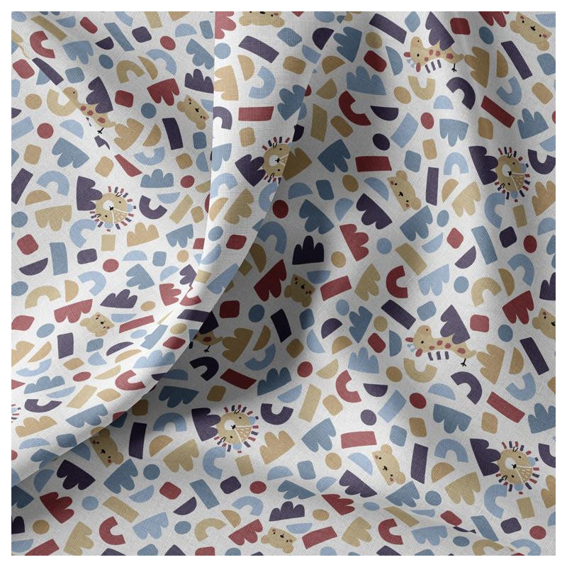Printed Cotton PTIWI White / Paprika